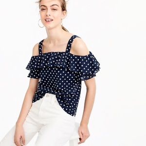 🦋2/$40 SALE🦋 J.Crew Polka Dot Silk Blouse-6